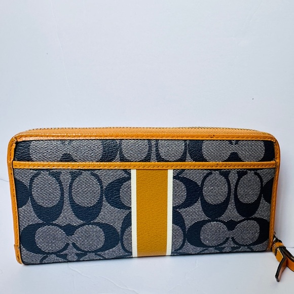 Coach Berly Blue and Tan Wallet - Picture 2 of 6